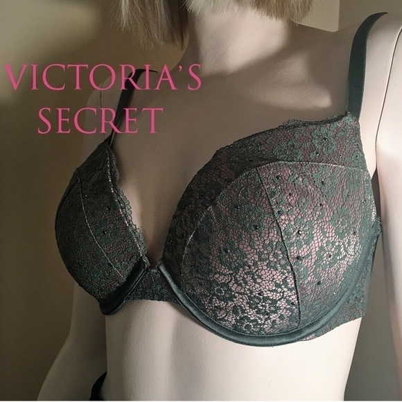 Victoria's Secret Dream Angels Bra Padded Push Up Lace Rhinestones Underwired - Picture 9 of 11